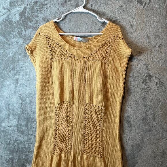 Free People Lost At Sea Sweater Midi Dress Dusted Daffodil Size Medium New - Picture 7 of 7